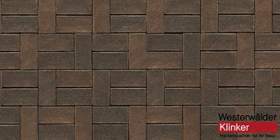 Тротуарная клинкерная брусчатка PK833 Braun 200x100x52 Westerwalder Klinker